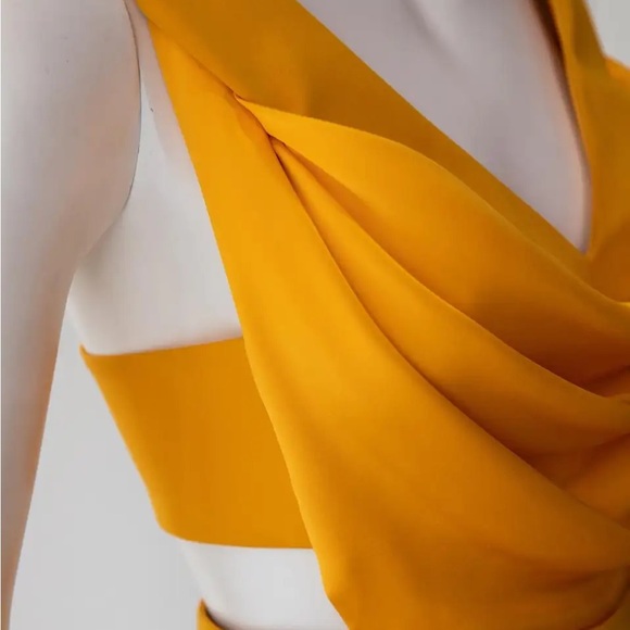 CUSHNIE ET OCHS Marigold Yellow Sheath Dress Size 6 NWOT Stuning Statement Piece - Picture 3 of 3